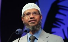 Le missionnaire islamique et fondateur de Peace TV basé à Dubaï Zakir Naif. (Crédit : Wikimedia/maapu/CC BY 2.0)