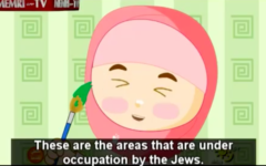 Capture d’écran du dessin animé qatari antisémite (Crédit : YouTube/MEMRI)