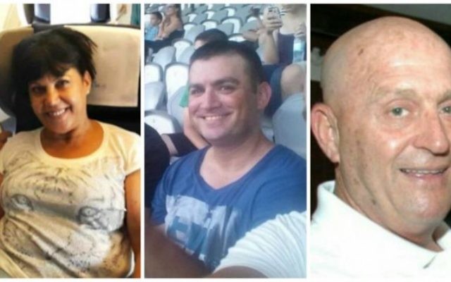 Simha Dimri (à gauche), 60 ans, Yonathan Süher (au centre), 40 ans, et Avraham Goldman (à droite), 69 ans, les trois Israéliens qui ont été tués dans un attentat suicide à Istanbul en Turquie, le 19 mars, 2016 (Crédit : autorisation des familles / Facebook via JTA)