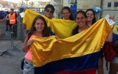 Des lycéens de Colombie au 19èe Maccabiades. (Crédit : Aaron Kalman)