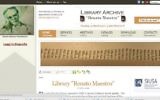 La page d'accueil restaurée de la Bibliothèque et des Archives Renato Maestro  après avoir été piratée par un groupe pro-palestinien, le 14 mars 2015 (Crédit :  Bibliothèque et Archives Renato Maestro)