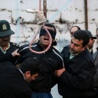 Illustration : Exécution par pendaison, en Iran. (Crédit : Arash Khamooshi/ISNA/AFP)