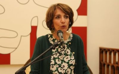Marisol Touraine, ministre des Affaires sociales et de la Santé, Maison de France, Jaffa, le 31 mars 2016 (Crédit : Ambassade de France en Israël / Marine Crouzet)