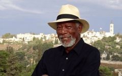 Morgan Freeman à Jérusalem. (Crédit photo : Facebook)