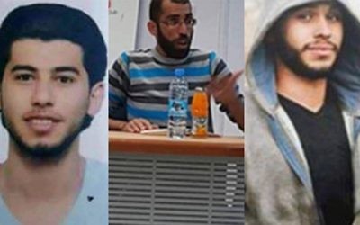 Les trois jeunes palestiniens arrêtés par les forces de sécurité de l'Autorité palestinienne, au nord de Ramallah, le 9 avril 2016. Selon une évaluation sécuritaire, ils prévoyaient une attaque terroriste à large échelle contre des cibles israéliennes.