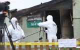 Une salle de prière musulmane a été ravagée samedi 30 avril 2016, vers 4h30 du matin, en Corse, par un incendie aux origines criminelles confirmées. (Crédit : AFP / YANNICK GRAZIANI)