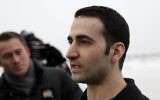 Amir Hekmati, marine américain détenu pendant 4,5 ans en Iran, pendant une conférence de presse après sa libération et son arrivée à Flint, dans le Michigan, le 20 janvier 2916. (Crédit : AFP/GETTY IMAGES NORTH AMERICA / Sarah RICE)