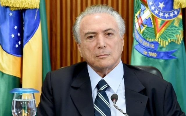 Le président du Brésil, Michel Temer, à Brasilia, le 13 mai 2016. (Crédit : EVARISTO SA/AFP)