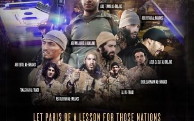 Un hommage aux terroristes responsables des attentats de Paris du 13 novembre, paru dans Dabiq, une publication de l'Etat islamique. (Crédit photo : Capture d'écran Dabiq)
