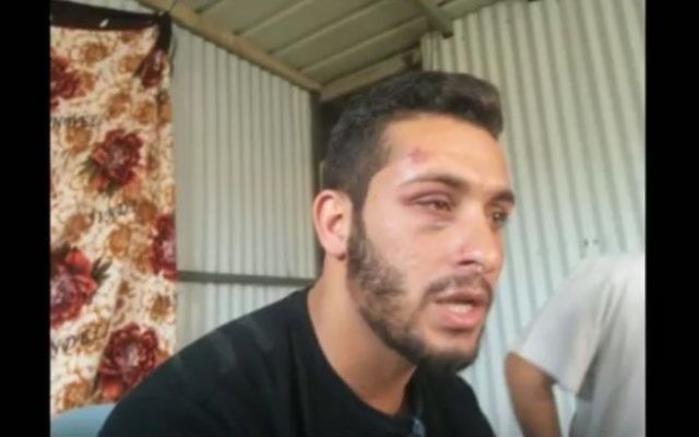 Une photo de Maysam Abu Alqian prise après que des policiers en civil l'ont battu lors de son arrestation, à Tel Aviv, le 22 mai 2016. (Crédit : capture d'écran YouTube) Une photo de Maysam Abu Alqian prise après que des policiers en civil l'ont battu lors de son arrestation, à Tel Aviv, le 22 mai 2016. (Crédit : capture d'écran YouTube)