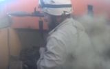 Capture d'écran d'une vidéo qui aurait été prise par une caméra d'action portée sur la tête par un combattant de l'Etat islamique au cours d'un combat contre les forces peshmerga en Irak, en mars 2016. (Crédit photo : capture d'écran : YouTube)