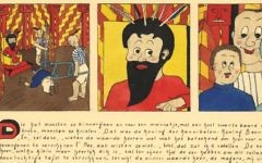 Une copie d'une page du roman graphique 'Dompie Stompie rencontre les cannibales' (Crédit : Autorisation de Jet Naftaniel/via JTA)