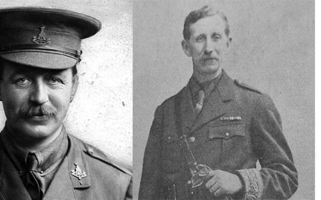 Les diplomates britannique Mark Sykes (à gauche) et français François Georges-Picot. (Crédit : Domaine public)