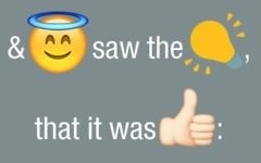 La Bible traduite avec des émojis. (Crédit : capture d'écran Twitter/@BibleEmoji)