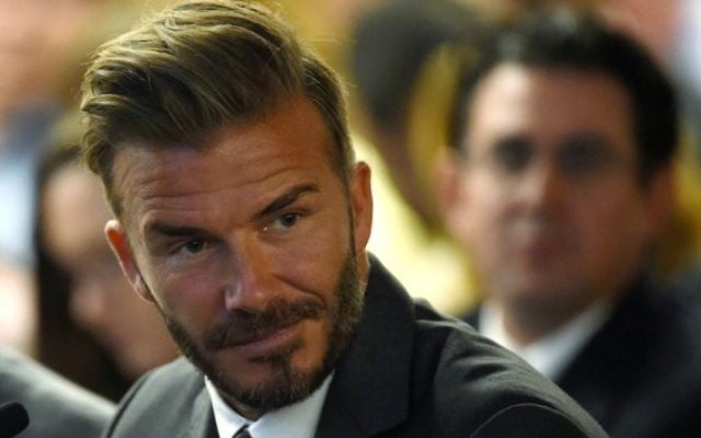 David Beckham à Las Vegas, le 28 avril 2016. (Crédit : Ethan Miller/Getty Images/JTA)