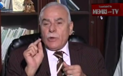 Sultan Abu al-Einein, conseiller du président de l'Autorité palestinienne, Mahmoud Abbas, et membre du Comité central du Fatah. (Crédit : capture d'écran MEMRI)