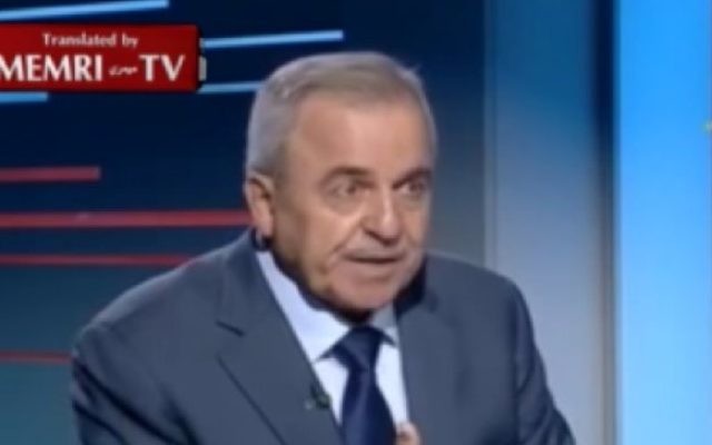 Le député du Hezbollah Walid Sukkarieh s'exprime sur la chaîne de groupe terroriste al-Manar TV le 18 juin 2016 (Crédit : capture d'écran/MEMRI) Le député du Hezbollah Walid Sukkarieh s'exprime sur la chaîne de groupe terroriste al-Manar TV le 18 juin 2016 (Crédit : capture d'écran/MEMRI)
