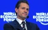 Enrique Pena Nieto, président du Mexique, au cours d'une table ronde au Forum économique mondial de Davos, en Suisse, le 22 janvier 2016. ( Crédit : Jason Alden/Bloomberg via JTA)
