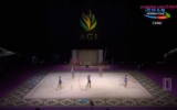 L’équipe de gymnastique rythmique d'Israël a remporté une médaille d'or à la Coupe du monde de la Fédération internationale de gymnastique à Bakou, en Azerbaïdjan (Crédit : capture d'écran YouTube)