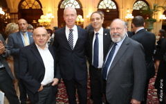 Pierre Haas, Natan Sharansky et Richard Prasquier (Crédit : autorisation/Alain Azria)