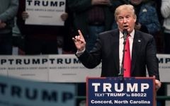 Donald Trump, candidat républicain à la présidentielle, pendant un meeting de campagne à Concord, en Caroline du Nord, le 7 mars 2016. (Crédit : AFP/Sean Rayford/Getty Images)
