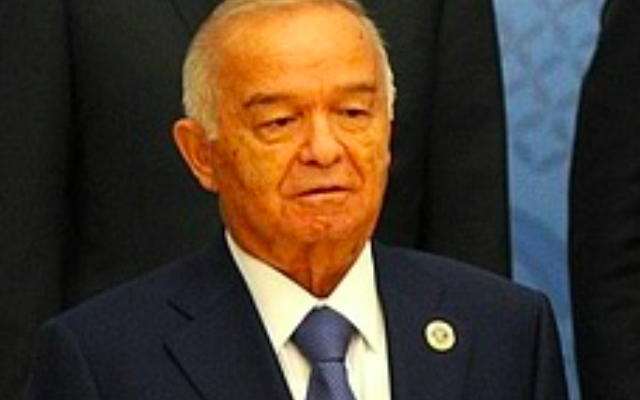 Islam Karimov, ancien président ouzbek, pendant la réunion de l'Organisation de coopération de Shanghai à Tachkent, le 24 juin 2016. (Crédit : CC BY 4.0 Kremlin.ru/Wikipedia) Islam Karimov, ancien président ouzbek, pendant la réunion de l'Organisation de coopération de Shanghai à Tachkent, le 24 juin 2016. (Crédit : CC BY 4.0 Kremlin.ru/Wikipedia)