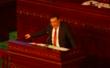 Séance de l'ARP du 26 novembre 2015, Farhat Horchani à la tribune (Crédit : CC BY-SA 2.0/Samir ABDELMOUMEN/Citizen59/Flicker)