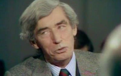 Hergé à l'émission Apostrophes, le 5 janvier 1979 (Crédit : capture d'écran INA)