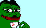 Pepe la Grenouille, un mème internet, détourné pour devenir un symbole de la droite alternative. (Crédit : Twitter via JTA)