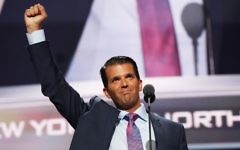 Donald Trump Jr. au deuxième jour de la Convention nationale républicaine, à Cleveland, le 19 juillet 2016. (Crédit : Joe Raedle/Getty Images)