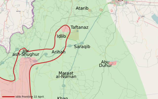 Carte partielle de la Syrie. (Crédit : domaine public) Carte partielle de la Syrie. (Crédit : domaine public)