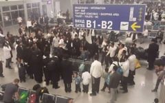 La salle d'embarquement à l'aéroport de Kiev (Crédit : Facebook)