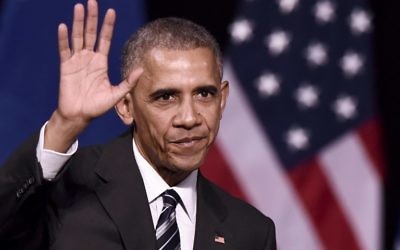 Le président américain Barack Obama à Athènes, le 16 novembre 2016 (Crédit : AFP/ARIS MESSINIS)