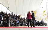 La chancelière allemande Angela Merkel et le président des Etats-Unis Barack Obama avant une rencontre entre le président et les dirigeants de l'Union européenne, à la Chancellerie, à Berlin, le 18 novembre 2016. (Crédit : AFP/Tobias Schwarz)