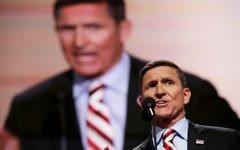 Michael Flynn, lieutenant général à la retraite, au premier jour de la Convention nationale républicaine à Cleveland, dans l'Ohio, le 18 juillet 2016. (Crédit : Chip Somodevilla/Getty Images/AFP)
