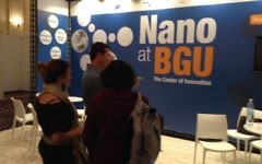 Le stand de l'université Ben Gurion pendant la conférence sur les nanotechnologies NanoIsrael 2014. (Autorisation)