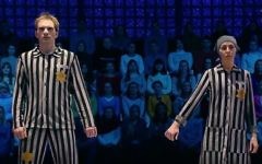 Tatiana Navka, ancienne médaillée olympique de patinage artistique et épouse de Dmitry Peskov, le porte-parole en chef de Poutine, et son partenaire Andre Burkovsky pendant une émission russe populaire, diffusée le 26 novembre 2016. (Crédit : capture d'écran YouTube/Ледниковый Период)