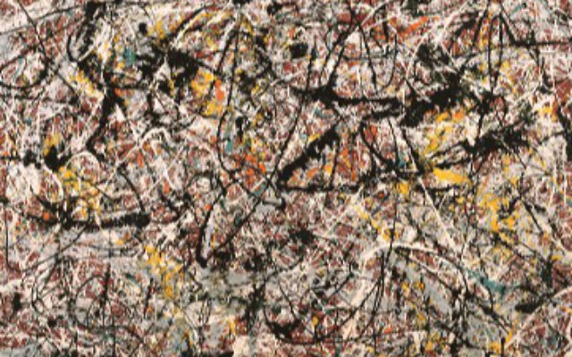 'Mural on Indian Red Ground', de Jackson Pollock. (Crédit : Wikipedia/Usage loyal)