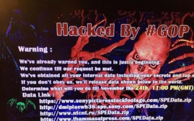 Capture d'écran d'un message envoyé aux employés de Sony Pictures par des pirates informatiques 'Guardians of Peace' (Crédit : Capture d'écran YouTube)