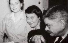 Yvonne Levyne, Colette Baer Veil et Edmond Maurice Levy à Alliance Israélite Universelle (Crédit: Anne BAER/Facebook).