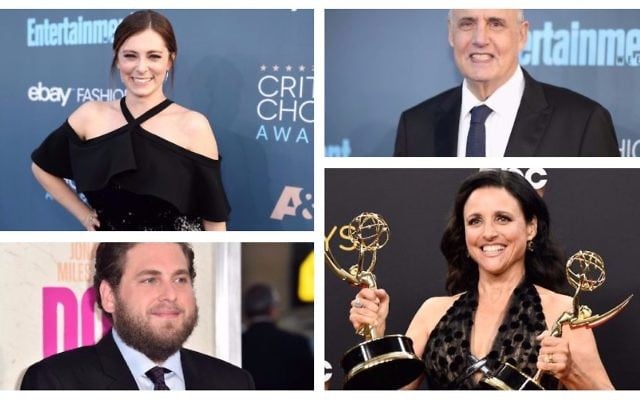 Dans le sens des aiguilles d'une montre : Rachel Bloom, Jeffrey Tambor, Julia Louis-Dreyfus, et Jonah Hill (Crédit : Bloom et Tambor - Christopher Polk/Getty Images pour The Critics’ Choice Awards/JTA ; Louis-Dreyfus - Frazer Harrison/Getty Images/JTA ; Hill - Alberto E. Rodriguez/Getty Images/JTA) Dans le sens des aiguilles d'une montre : Rachel Bloom, Jeffrey Tambor, Julia Louis-Dreyfus, et Jonah Hill (Crédit : Bloom et Tambor - Christopher Polk/Getty Images pour The Critics’ Choice Awards/JTA ; Louis-Dreyfus - Frazer Harrison/Getty Images/JTA ; Hill - Alberto E. Rodriguez/Getty Images/JTA)
