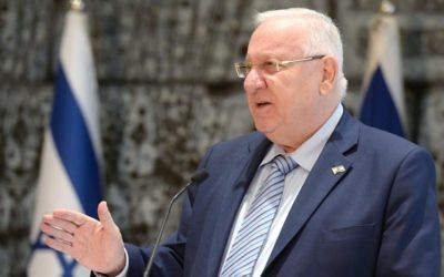 Le président Reuven Rivlin à Jérusalem, le 1er janvier 2017. (Crédit : Mark Neyman/GPO)