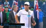 Le joueur de tennis israélien Yishai Oliel à l'Open d'Australie juniors le 28 janvier 2017. (Capture d'écran : la Cinquième chaîne)