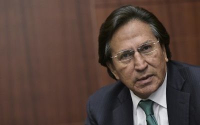 Alejandro Toledo, président du Pérou entre 2001 et 2006, pendant une conférence à Washington, D.C., le 17 juin 2016. (Crédit : Mandel Ngan/AFP)