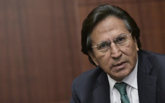Alejandro Toledo, président du Pérou entre 2001 et 2006, pendant une conférence à Washington, D.C., le 17 juin 2016. (Crédit : Mandel Ngan/AFP)