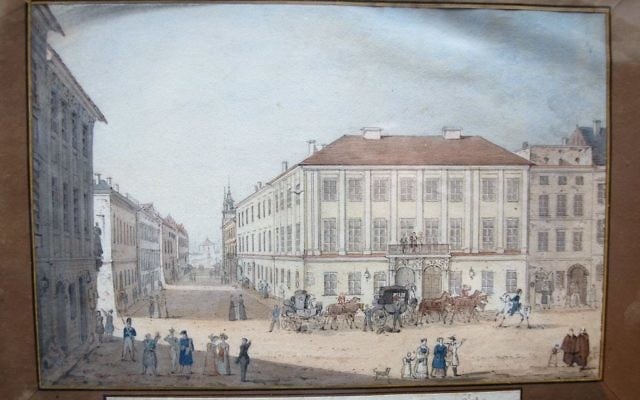 Le palais Potocki de Cracovie, par la comtesse polonaise Julia Potocka du 19e siècle. (Crédit : gouvernement polonais)