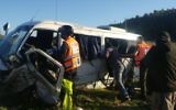 Les secours sur la scène d'un accident de voiture dans le sud d'Israël, qui a blessé 18 Palestiniens le 7 février 2017. (Crédit : porte-parole de United Hatzalah)