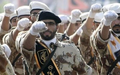 Gardiens de la Révolution iraniens. Illustration. (Crédit : Twitter/(@MidEastNews_Eng)