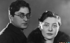 Ivor Montagu et sa femme, Eileen, le 24 février 1927 (Crédit : Sasha / Getty Images)