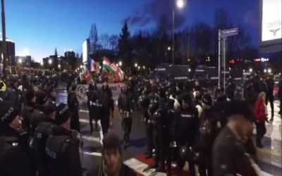 Les nationalistes défilent à l'occasion de la marche de Lukov en Bulgarie, le  15 février 2016. (Crédit : capture d'écran YouTube)
